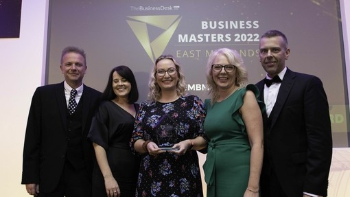 Pic of Nottingham Venues team wining award at Business Masters