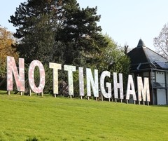 Nottingham sign on hill